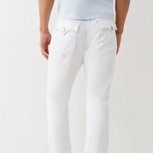 True Religion GENO SN FLAP RELAXED SLIM OPTIC WHITE  Men's JEANS SZ: 34 X 34 .